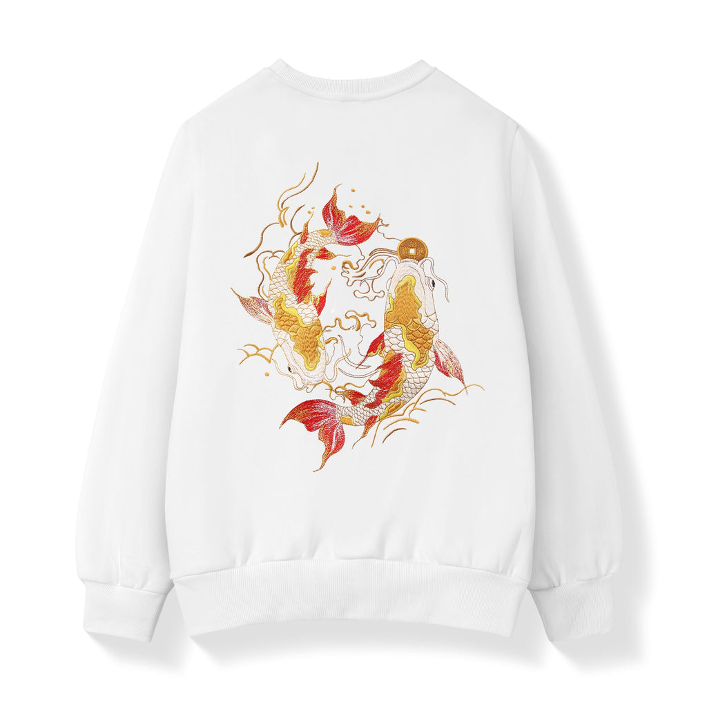 SW9013 Golden Koi Fish Embroidery Sweater Niepce