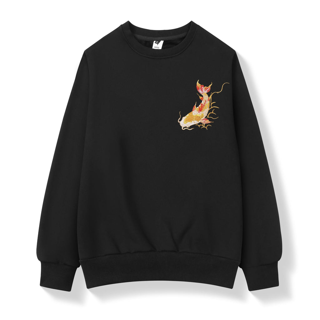 SW9013 Golden Koi Fish Embroidery Sweater Niepce
