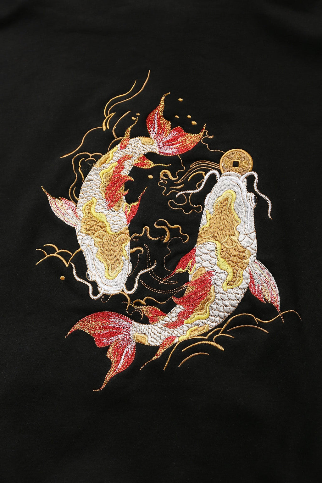SW9013 Golden Koi Fish Embroidery Sweater Niepce