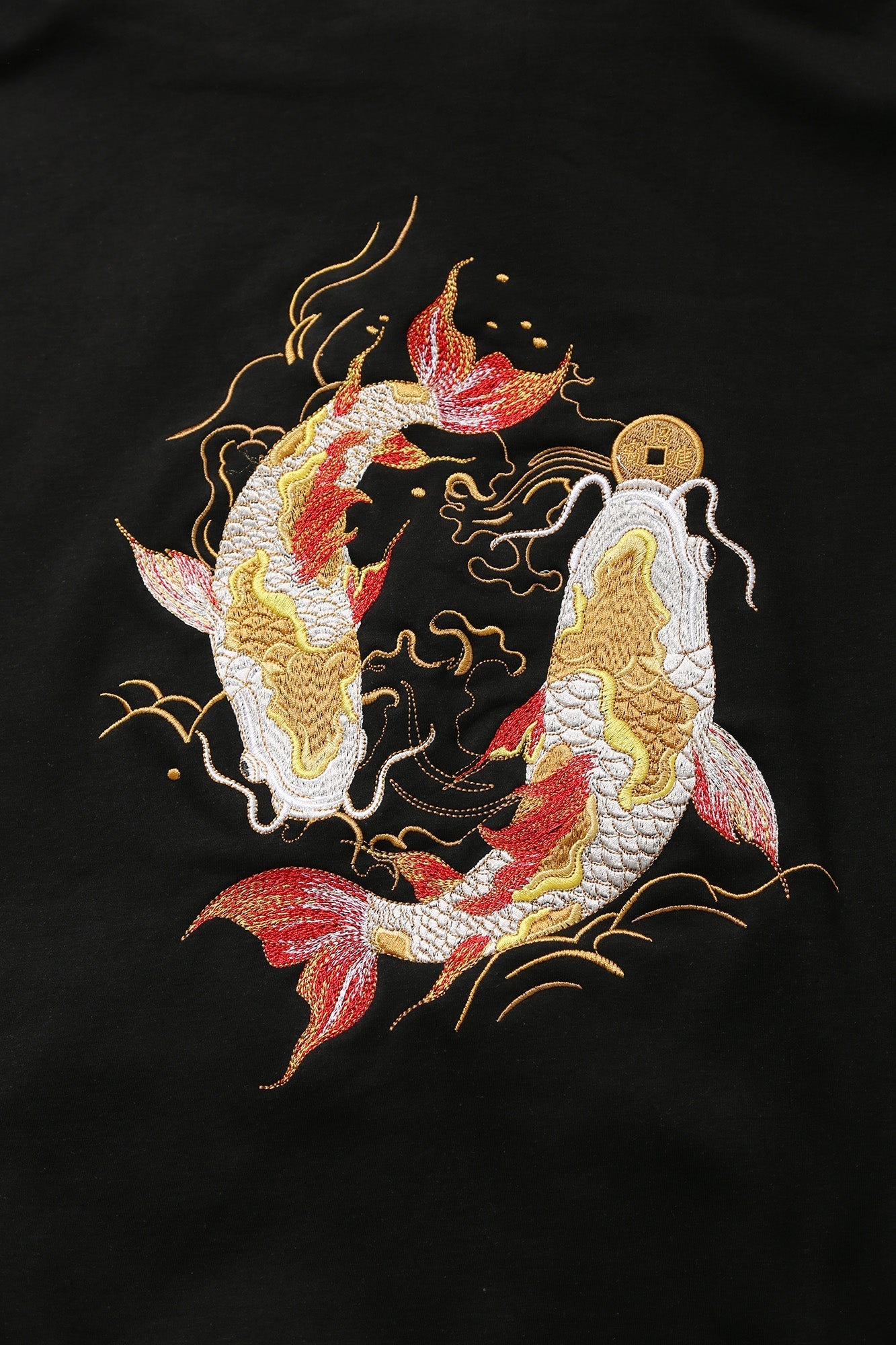 SW9013 Golden Koi Fish Embroidery Sweater Niepce