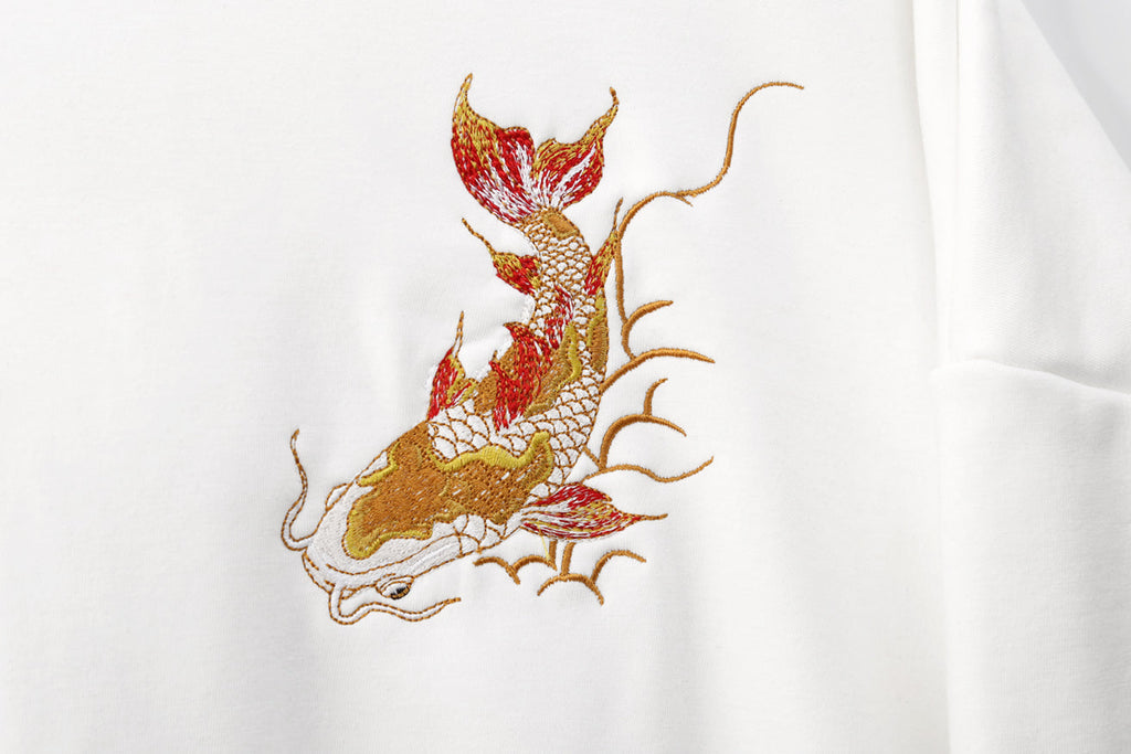 SW9013 Golden Koi Fish Embroidery Sweater Niepce