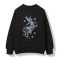 SW9015 Blue Koi Embroidery Sweater Niepce