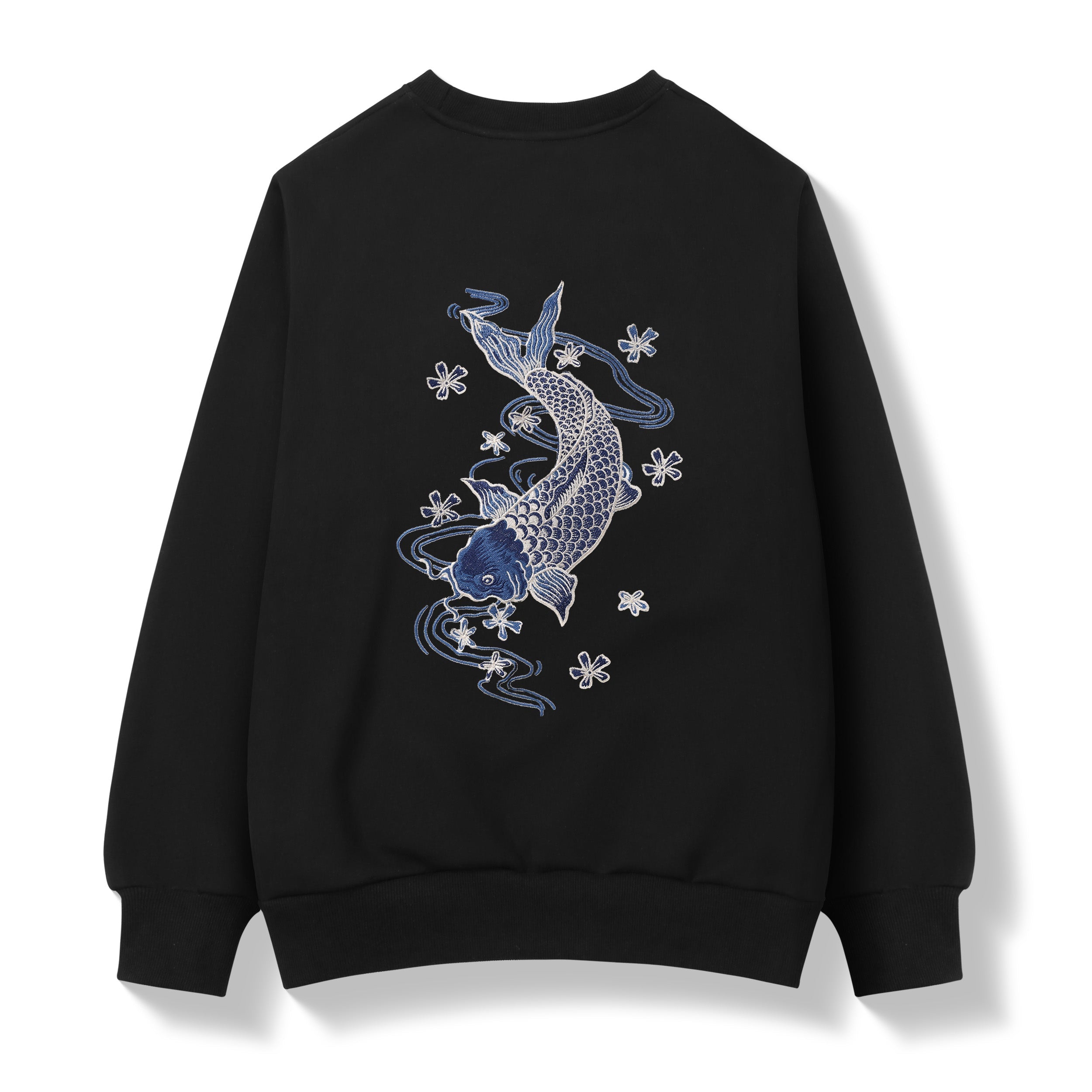 SW9015 Blue Koi Embroidery Sweater Niepce