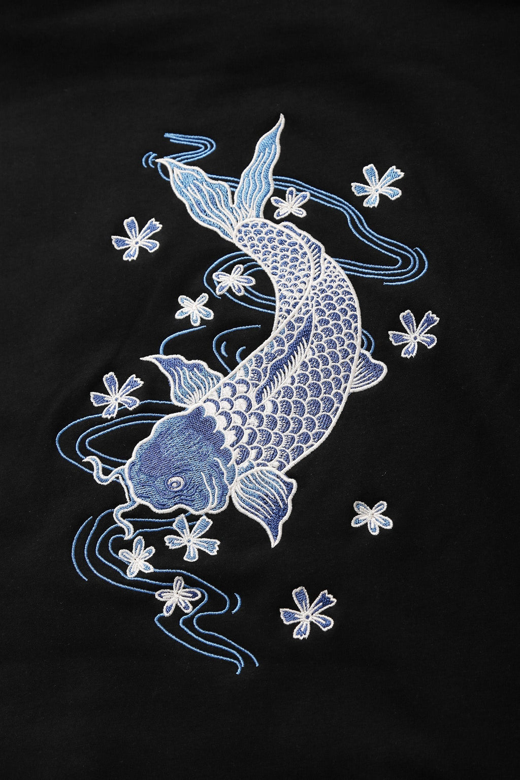 SW9015 Blue Koi Embroidery Sweater Niepce