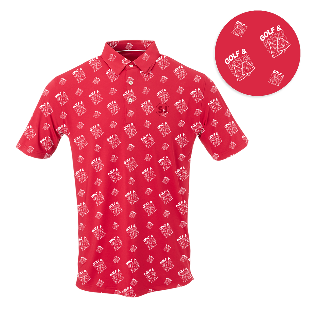 Golf & Pizza Men's Polo - Final Sale SwingJuice LLC