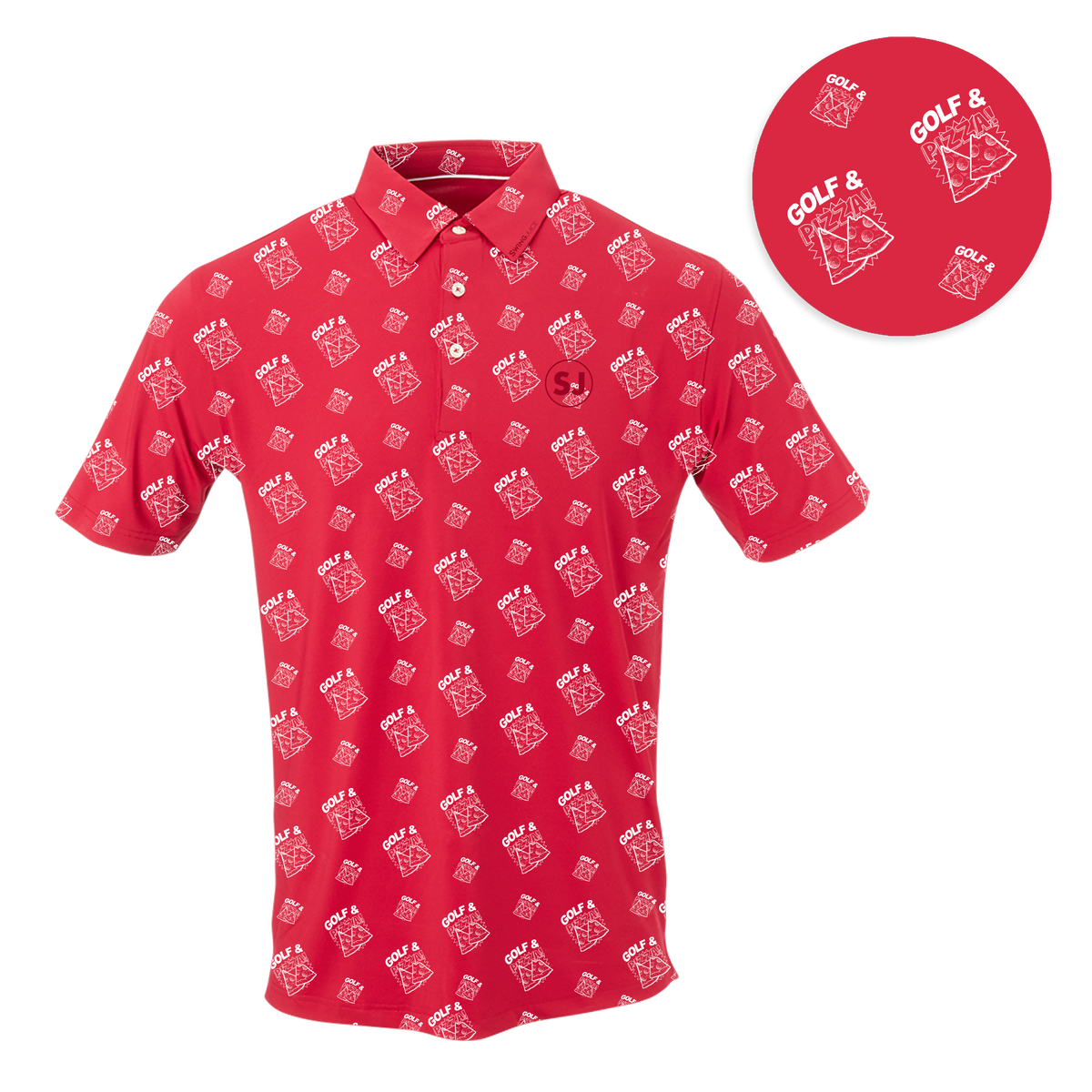 Golf & Pizza Men's Polo - Final Sale SwingJuice LLC