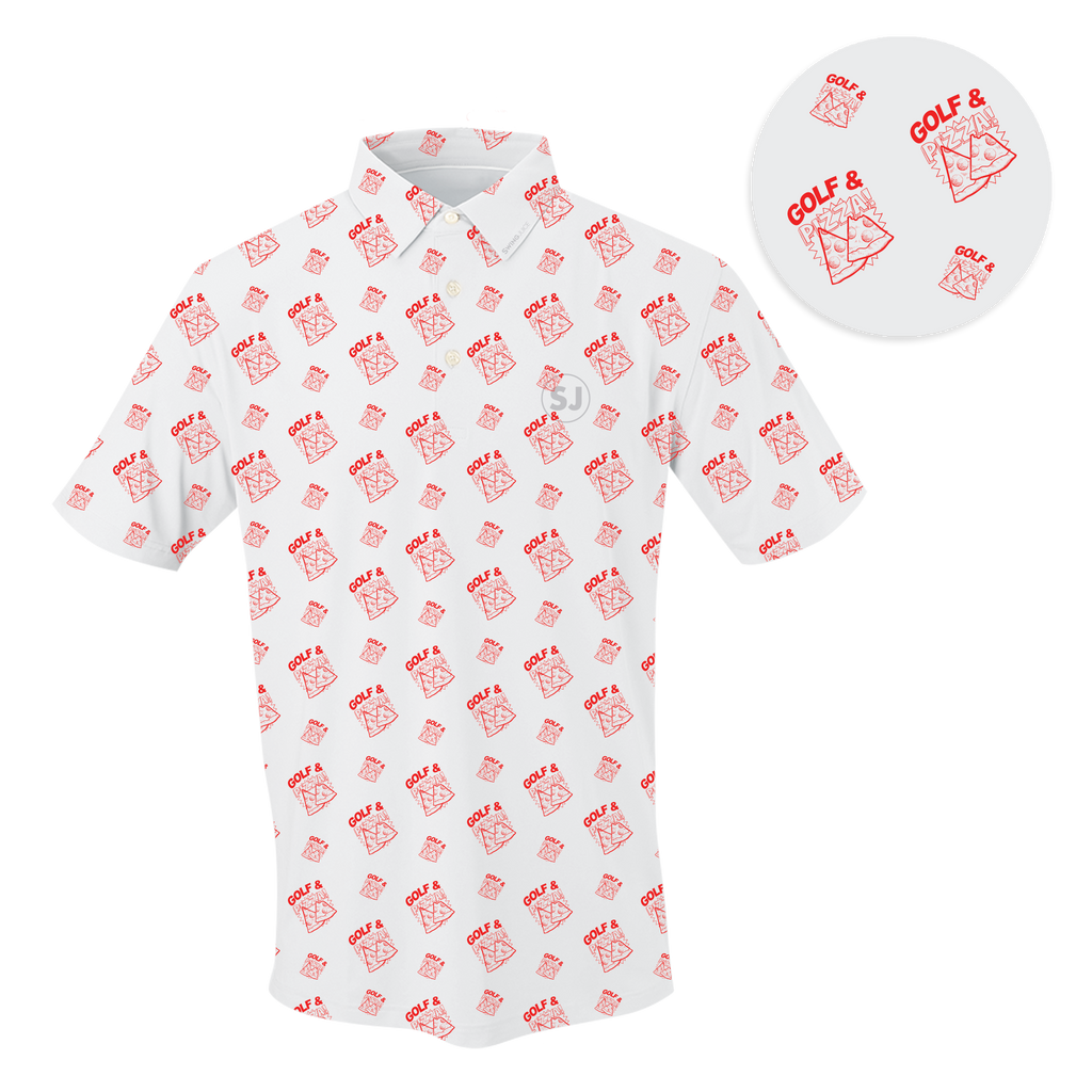 Golf & Pizza Men's Polo - Final Sale SwingJuice LLC