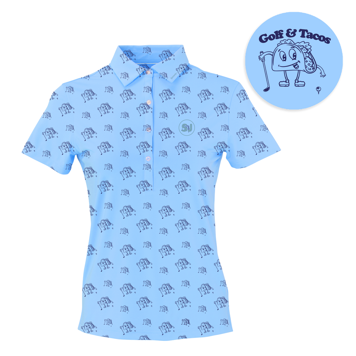 Golf & Tacos Women's Polo - Final Sale SwingJuice LLC