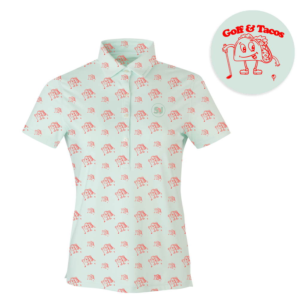 Golf & Tacos Women's Polo - Final Sale SwingJuice LLC