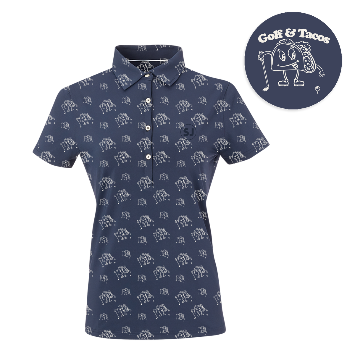 Golf & Tacos Women's Polo - Final Sale SwingJuice LLC