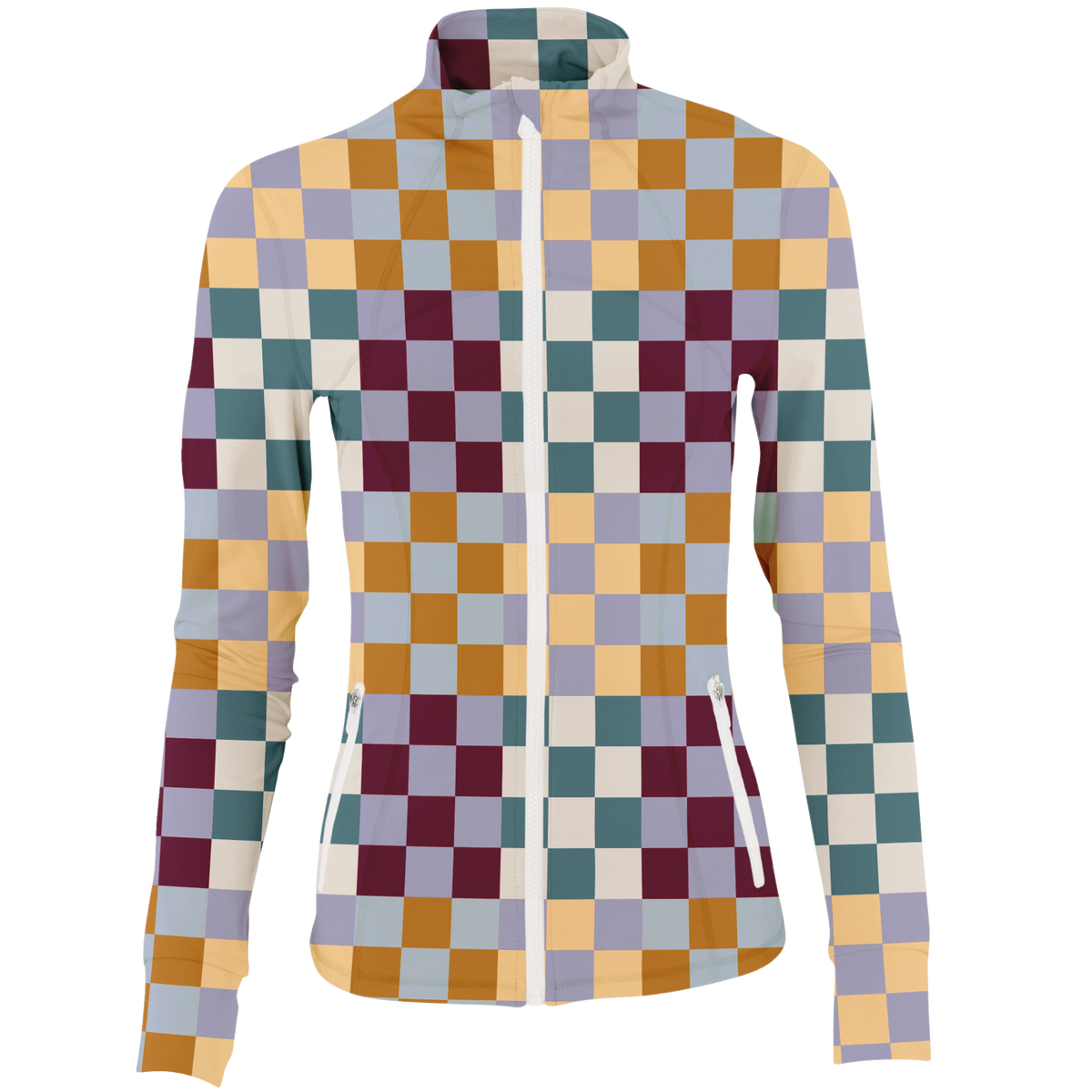 Golf Multi Checker Women's Full Zip - Final Sale SwingJuice LLC