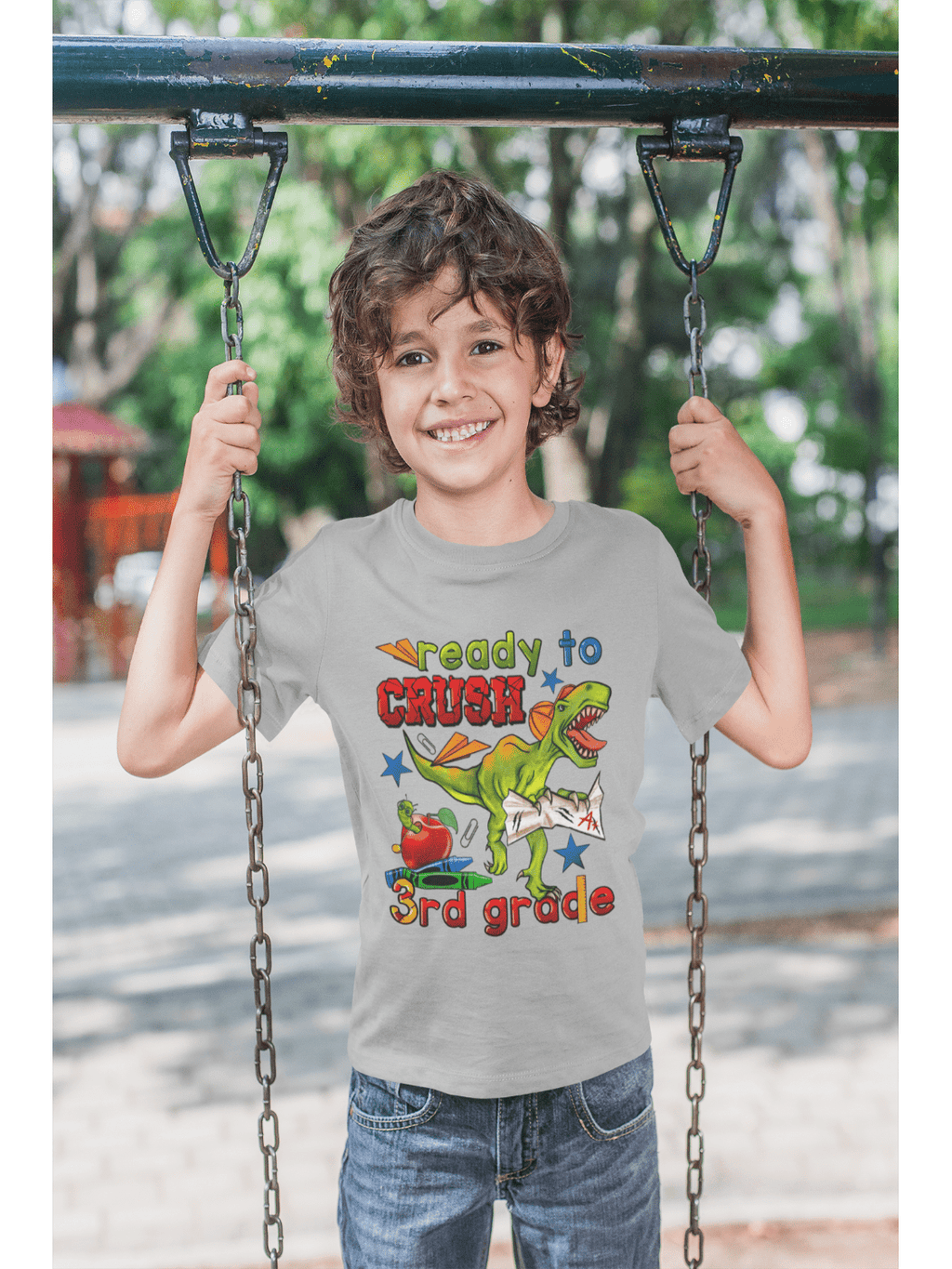 Boys Ready To Crush Third Grade Short Sleeve Tee Shirts for Back To School NicholesGifts