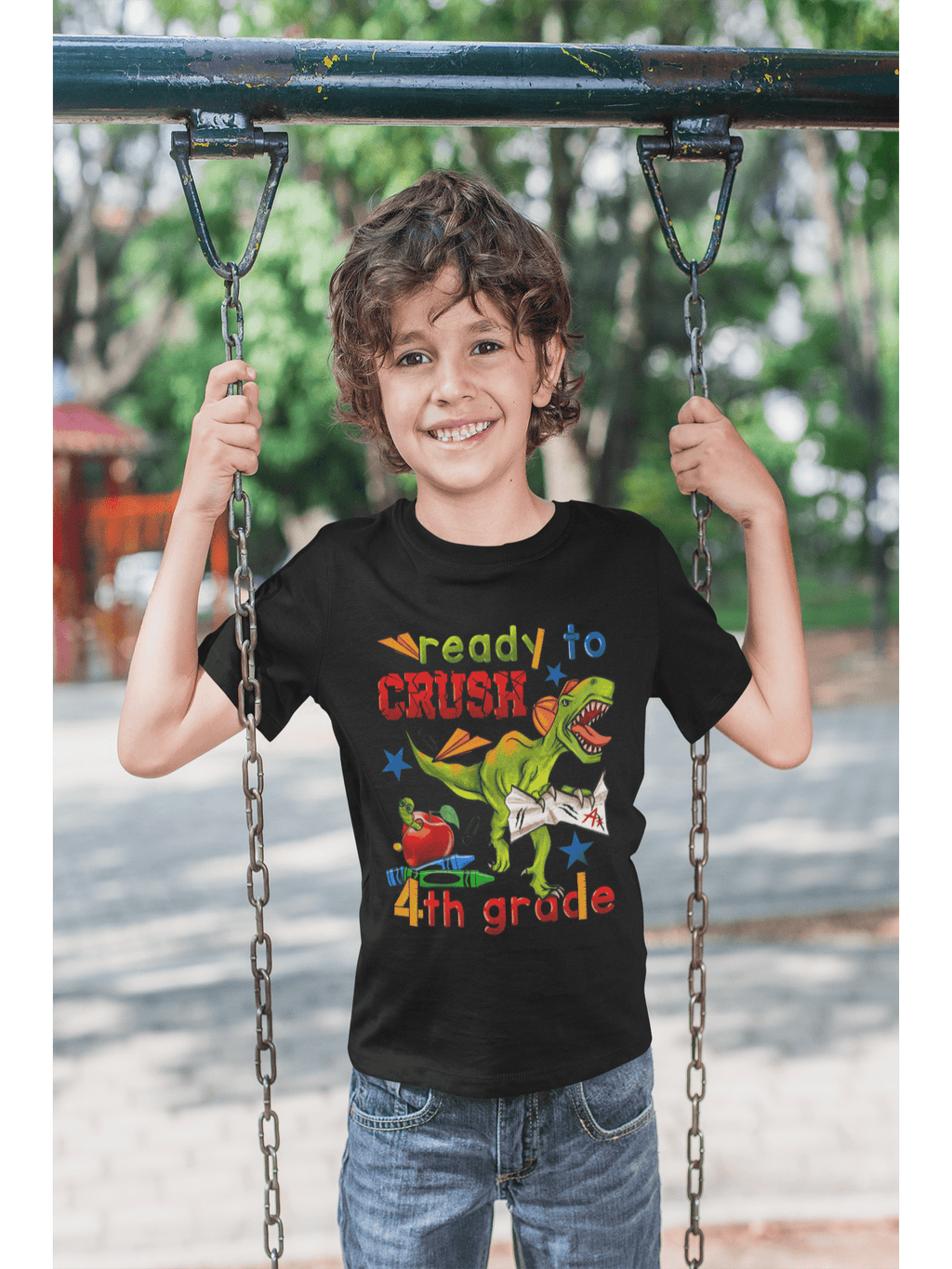Boys Ready To Crush Fourth Grade Short Sleeve Tee Shirts for Back To School NicholesGifts