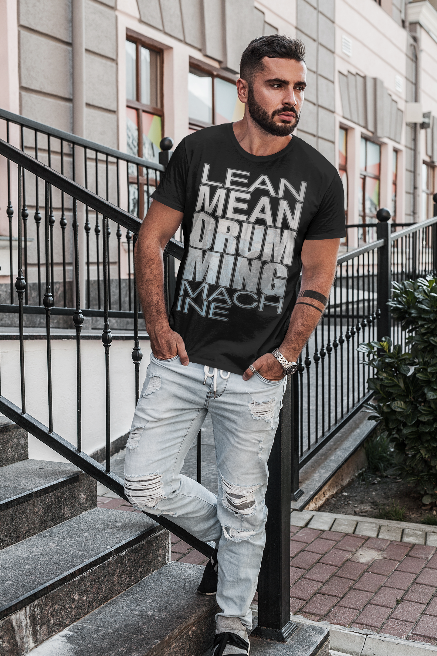 Drumming Machine T-Shirt - Lean Mean Drumming Machine Taboo