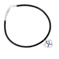 Teal & Purple Ribbon Crystal Heart Leather Cord Bracelets The Awareness Company