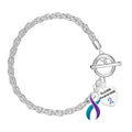 Teal & Purple Ribbon Rope Style Sexual Assault Bracelets The Awareness Company