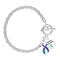 Teal & Purple Ribbon Suicide Awareness Charm Bracelets The Awareness Company