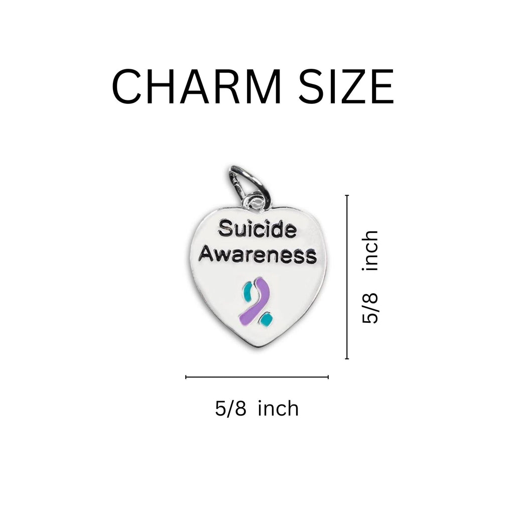 Teal & Purple Ribbon Suicide Awareness Charm Bracelets The Awareness Company