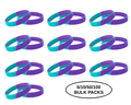 5/10/50/100 Teal & Purple Silicone Bracelets for Suicide, Sexual Assault Awareness The Awareness Company