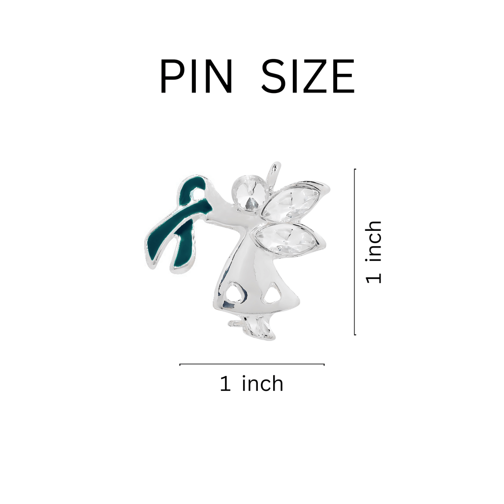 Teal Ribbon Angel By My Side Pins The Awareness Company