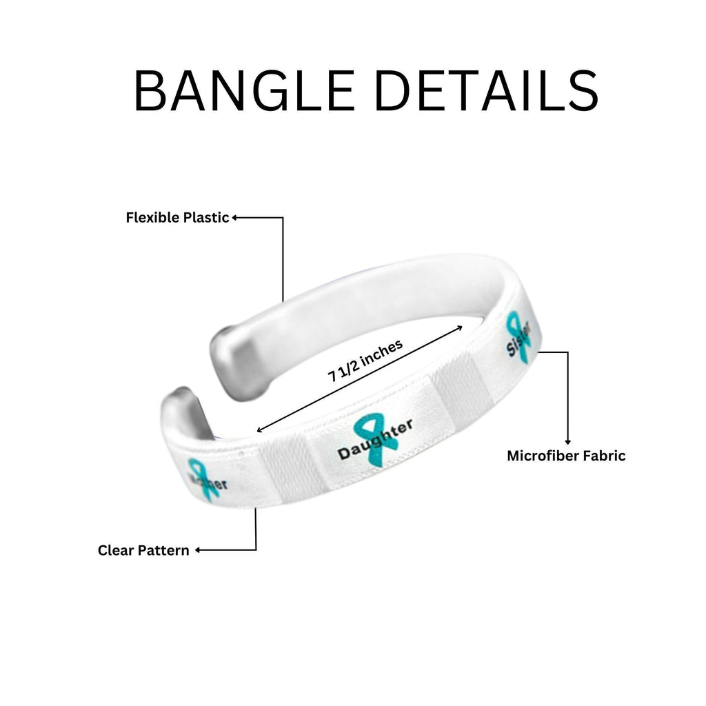 Teal Ribbon Mother Daughter Ovarian Cancer Bangle Bracelets The Awareness Company