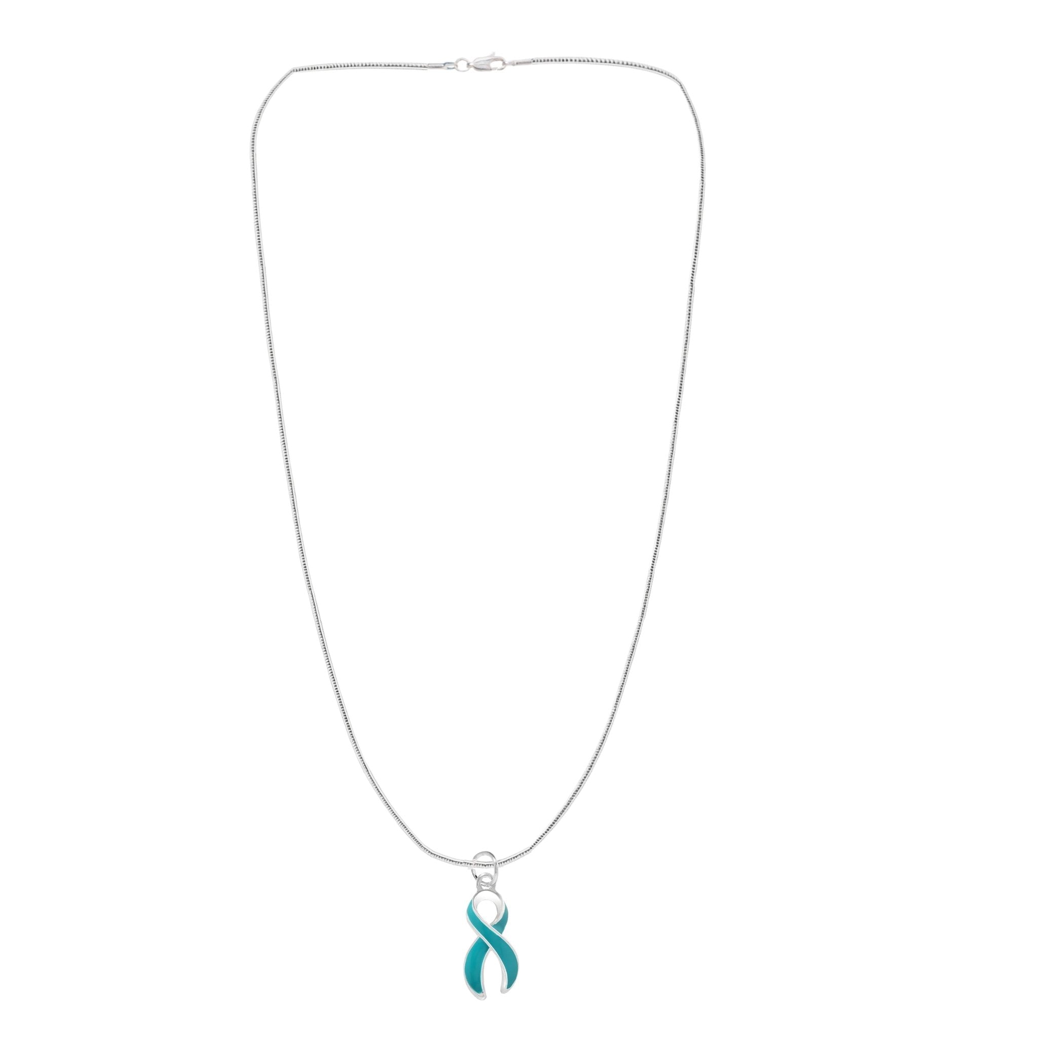 Teal Ribbon Necklaces The Awareness Company