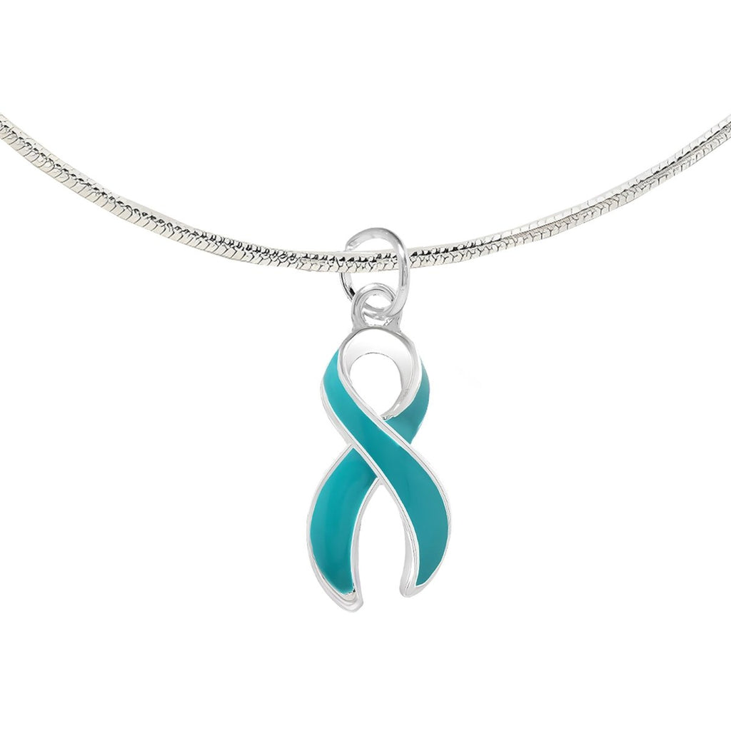 Teal Ribbon Necklaces The Awareness Company