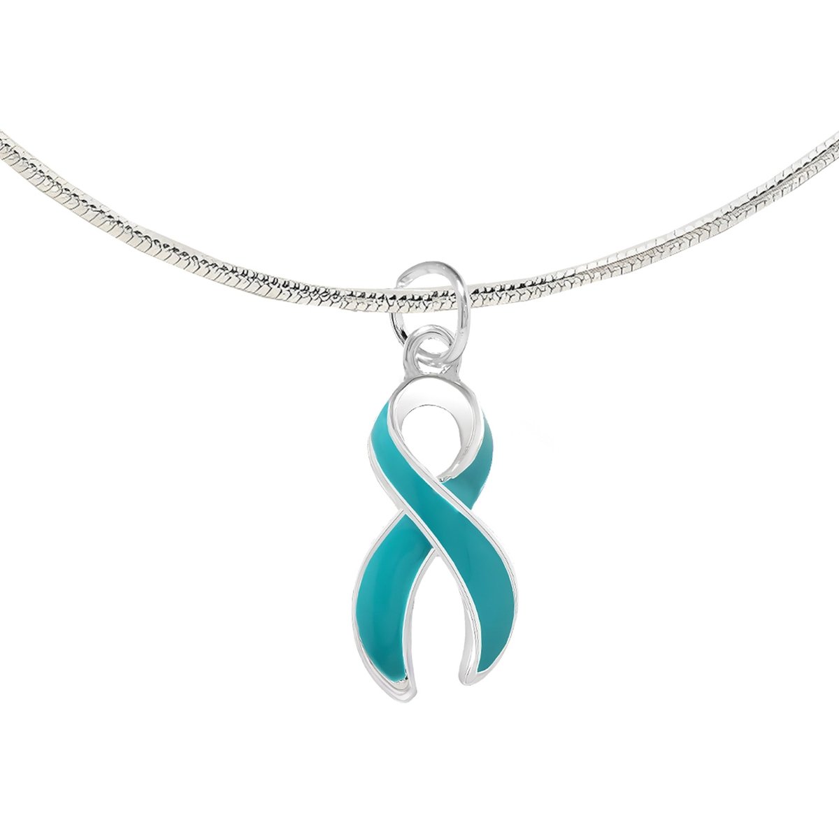 Teal Ribbon Necklaces The Awareness Company