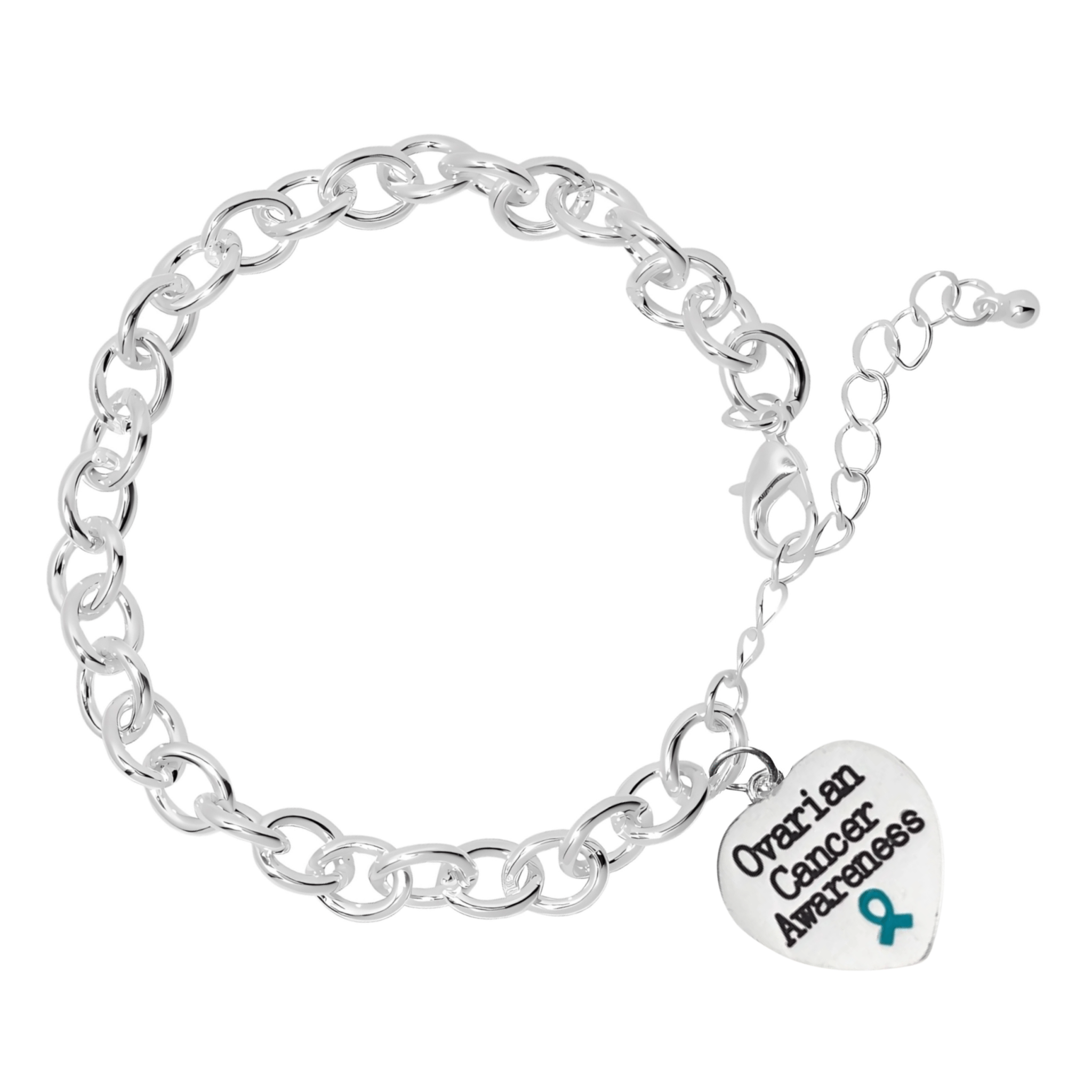 Teal Ribbon Ovarian Cancer Awareness Chunky Charm Bracelets The Awareness Company