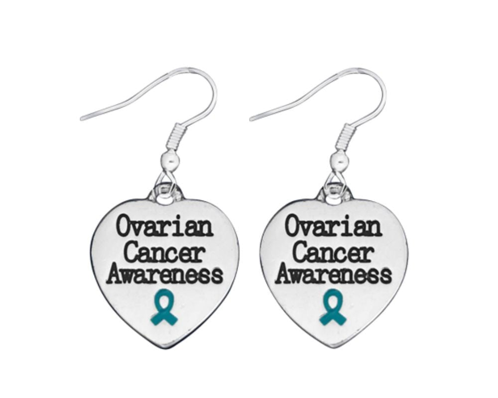Teal Ribbon Ovarian Cancer Awareness Earrings The Awareness Company