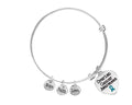 Teal Ribbon Ovarian Cancer Awareness Heart Charm Retractable Bracelets The Awareness Company