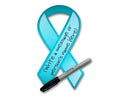 Teal Ribbon Paper Donation Ribbons (50/Pack) The Awareness Company