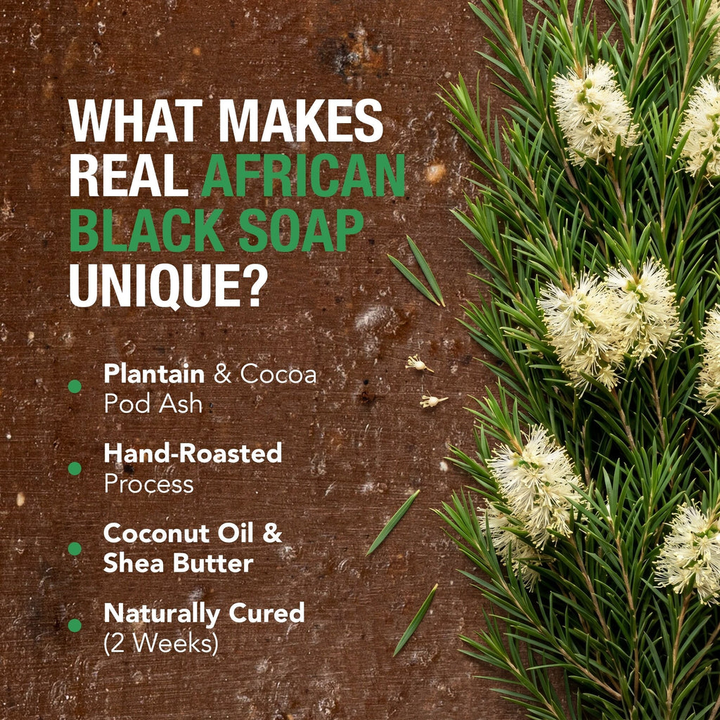 100% African Black Soap - Tea Tree AshantiNaturals