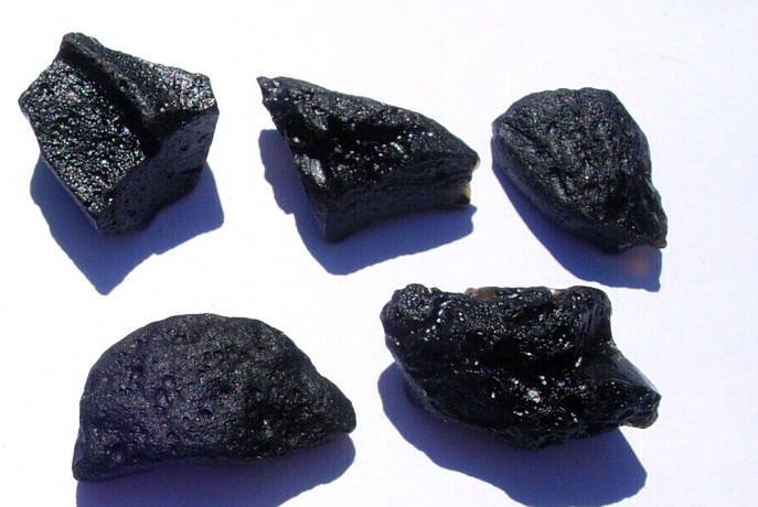 Tektite Lot 5 Pieces Meteorite Fragment Impact Glass Space Rock rocksolidfossils