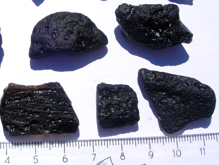 Tektite Lot 5 Pieces Meteorite Fragment Impact Glass Space Rock rocksolidfossils