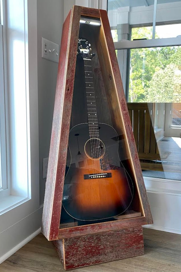 ClimaStand Triangle Humidor with Base - Reclaimed Barnwood (Red) Acoustic Remedy Cases