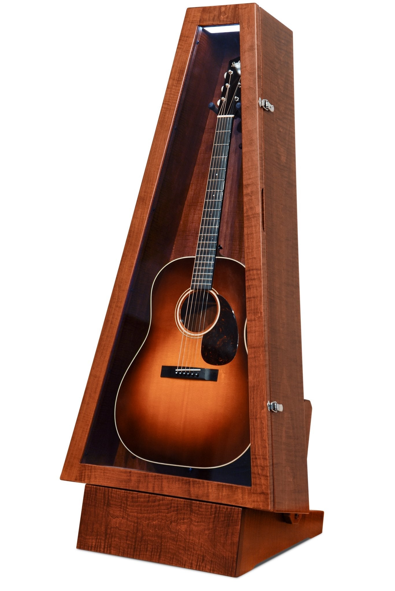 ClimaStand Triangle Humidor with Base - Flame maple with Acres Stain Acoustic Remedy Cases