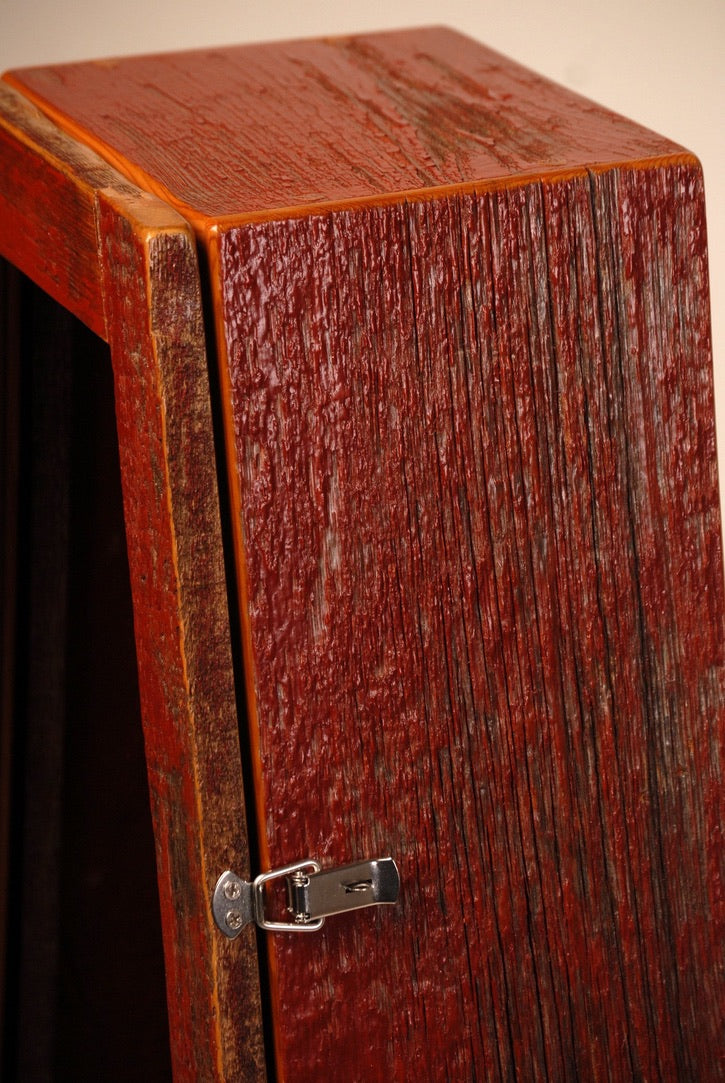 ClimaStand Triangle Humidor with Base - Reclaimed Barnwood (Red) Acoustic Remedy Cases