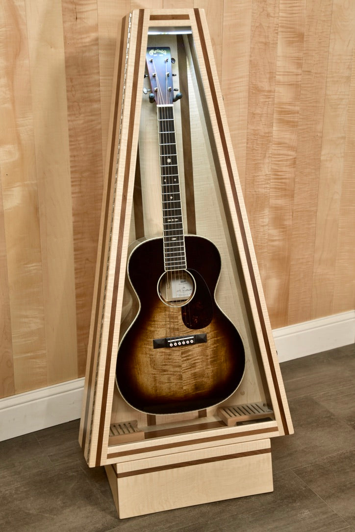 ClimaStand Triangle Humidor with Base - Flamed Maple with Walnut Acoustic Remedy Cases