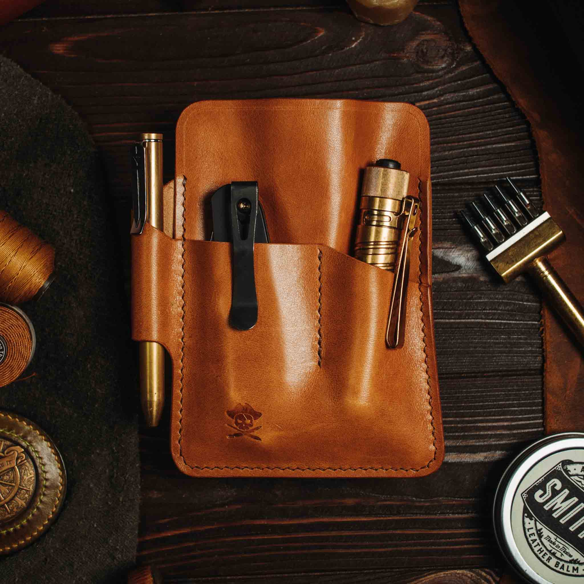 Large Pocket Organizer - First Mate Fatty | Leather Pocket Carrier | Multi-tool Pirate Goods