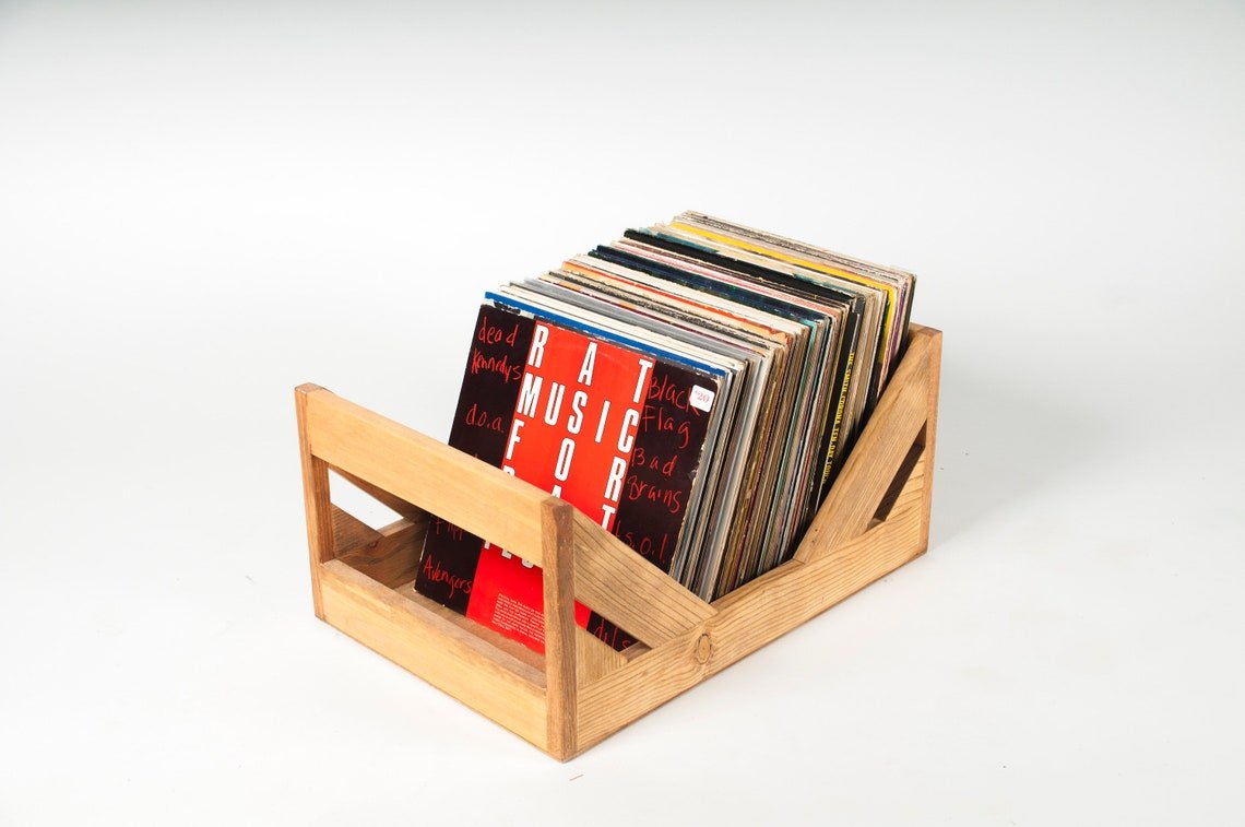 The Milk Crate Alternative: 12" Vinyl Record Storage WickerWoodWorks