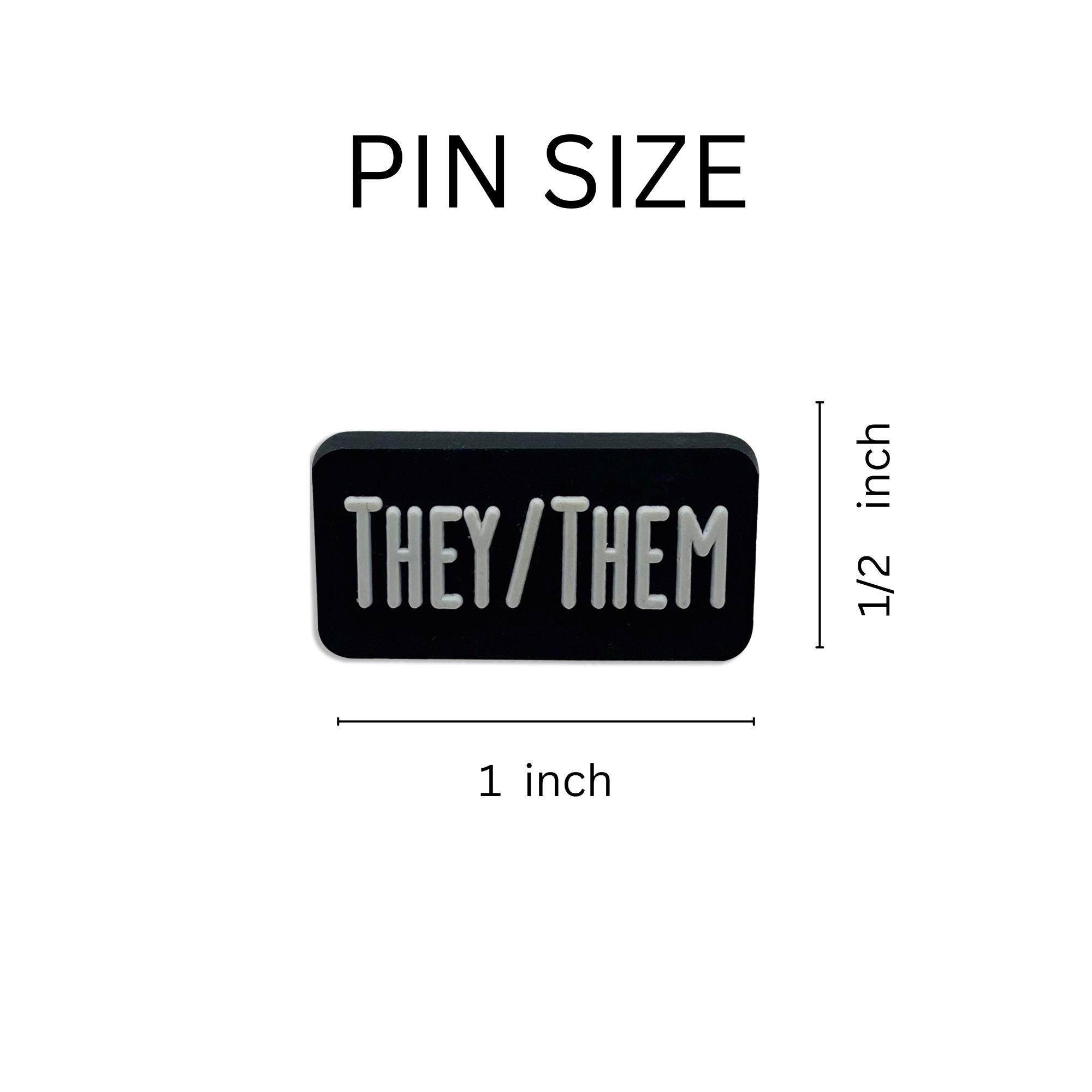 They Them Black Rectangle Pronoun Silicone Pins The Awareness Company