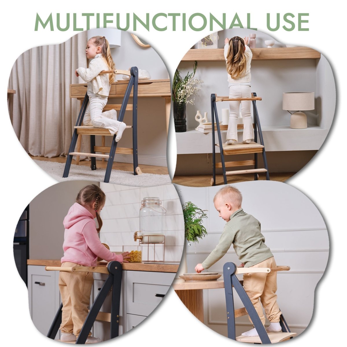 Toddler Learning Tower: Step stool for Kids - Graphite Goodevas B2B
