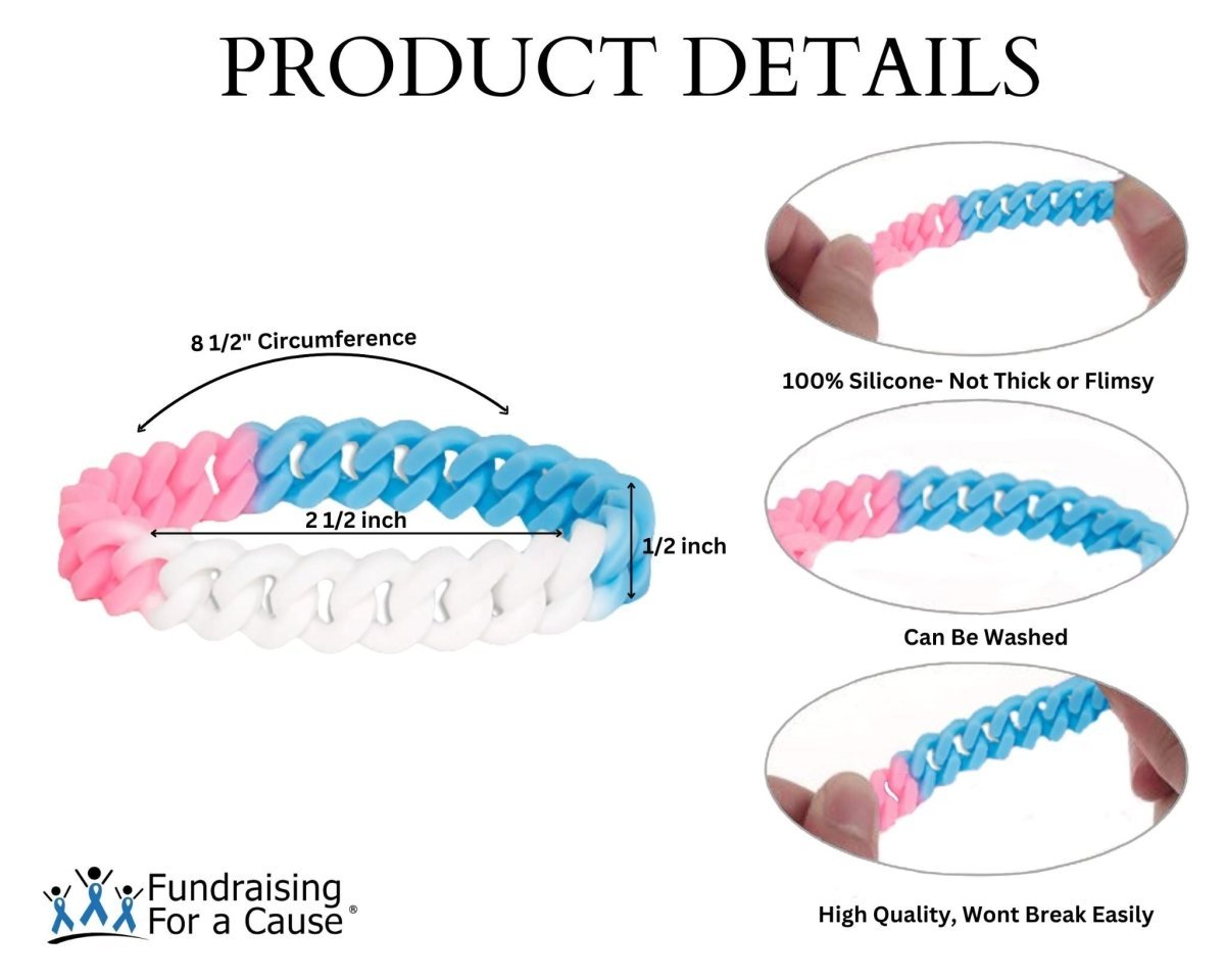 Transgender Chain Link Silicone Bracelets The Awareness Company