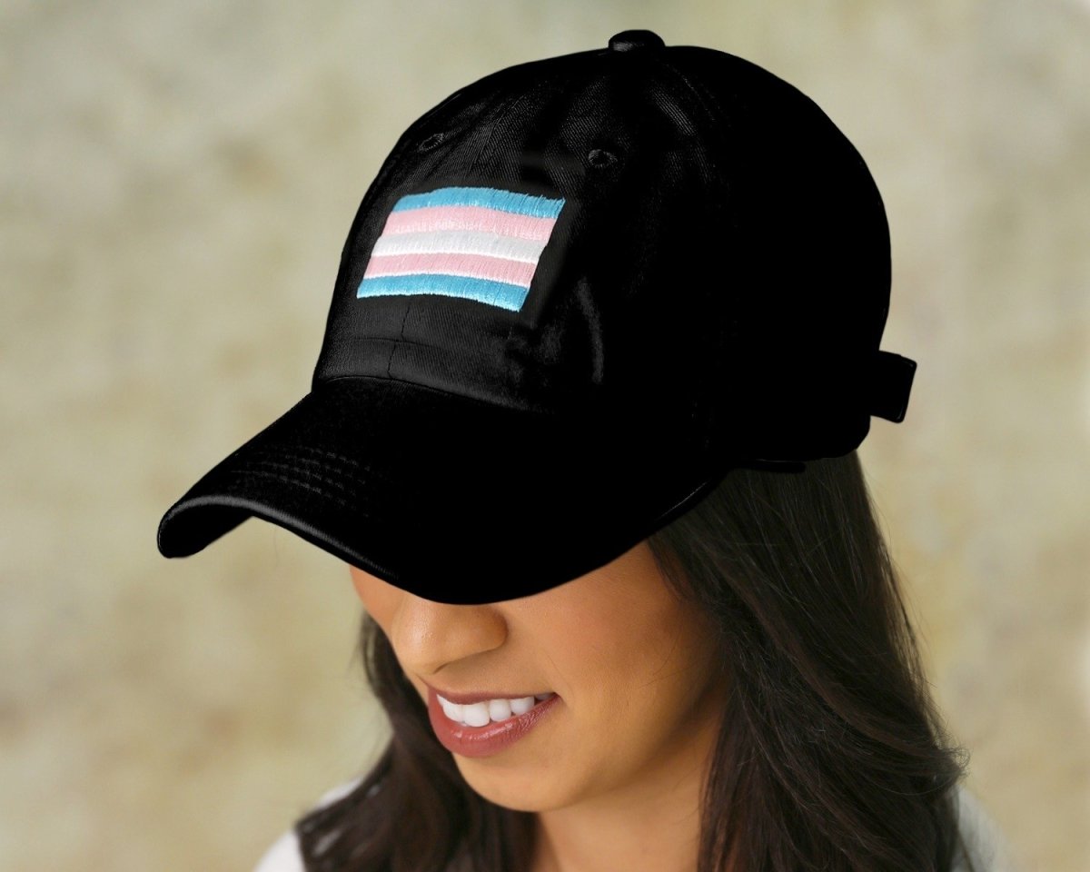 Transgender Flag Baseball Hats in Black The Awareness Company