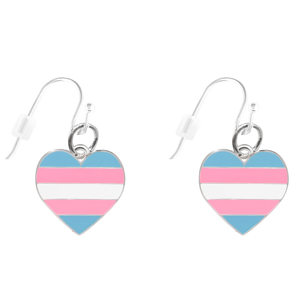 Transgender Flag Heart Earrings The Awareness Company