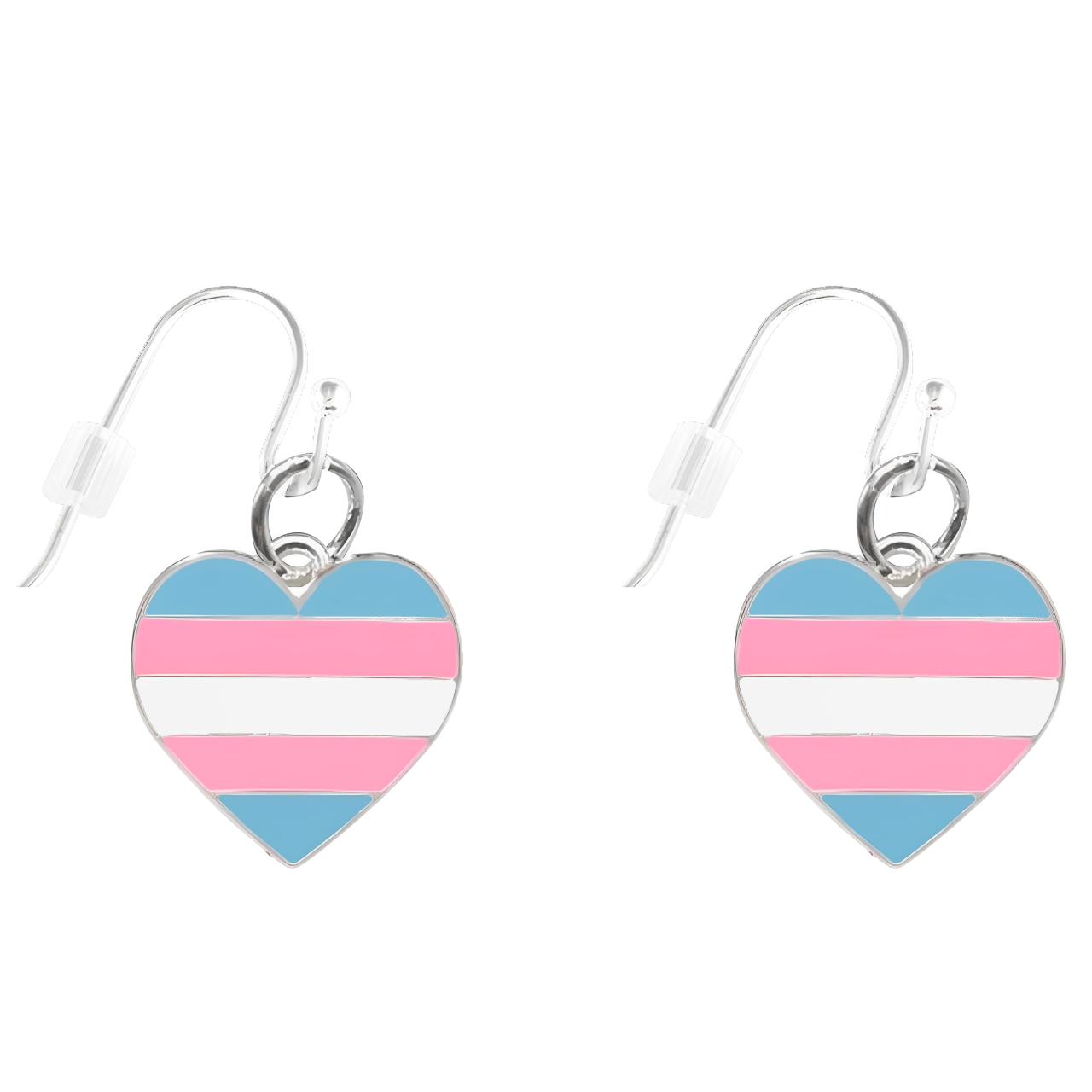 Transgender Flag Heart Earrings The Awareness Company