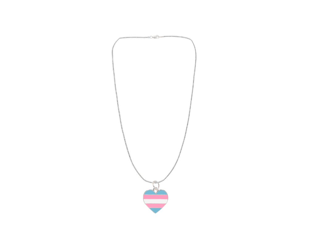 Transgender Flag Heart Necklaces The Awareness Company