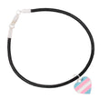Transgender Heart Flag Black Cord Bracelets The Awareness Company