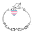 Transgender Heart Flag Partial Beaded Bracelets The Awareness Company